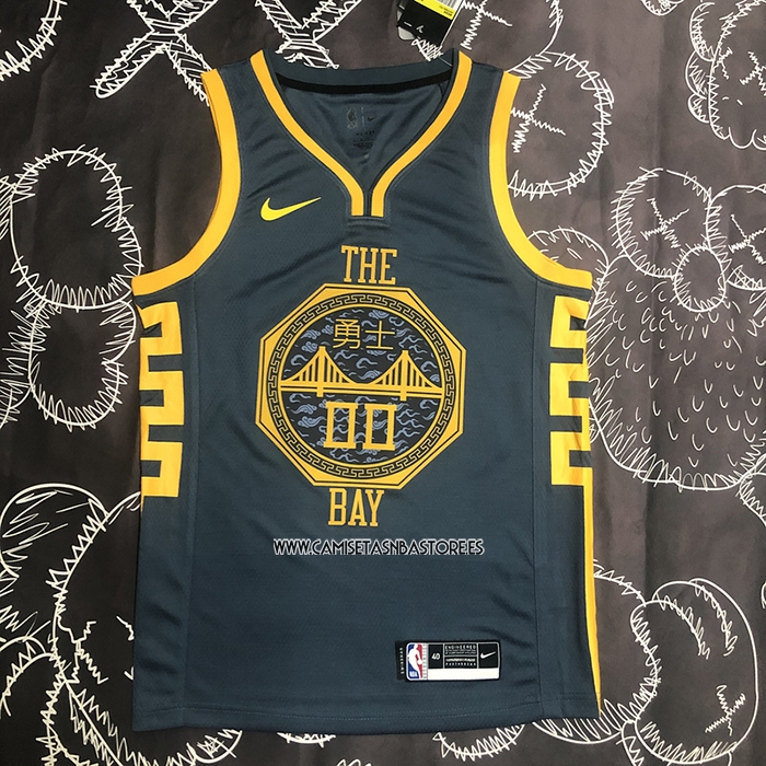 Jonathan Kuminga NO 00 Camiseta Golden State Warriors Ciudad 2018-19 Azul